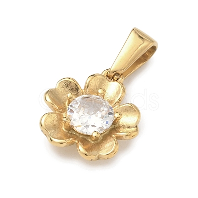 304 Stainless Steel Rhinestone Pendants STAS-A140-05D-G-1