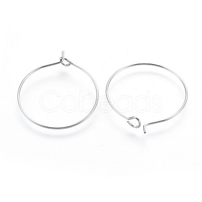 316 Surgical Stainless Steel Hoop Earring Findings STAS-P221-01B-P-1