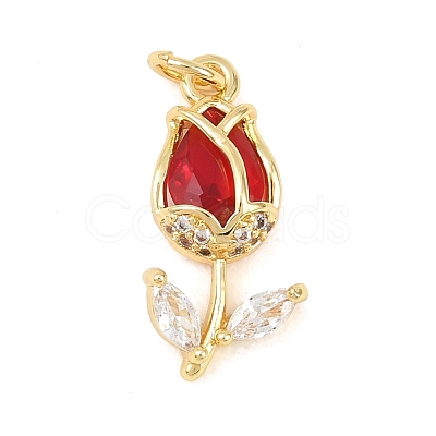 Brass Micro Pave Clear Cubic Zirconia Pendants KK-F931-13G-1