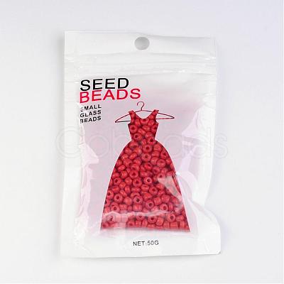 6/0 Opaque Colours Round Glass Seed Beads X-SEED-A010-4mm-45-1