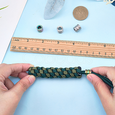 4Pcs 2 Colors Titanium Alloy Parachute Rope European Beads FIND-FG0005-42-1