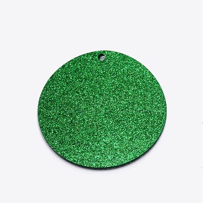 Flat Round Felt Glitter Photo Frame Card HJEW-WH0036-10B-1