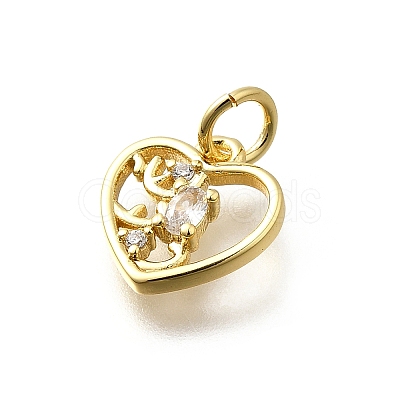Brass Micro Pave Cubic Zirconia Charms KK-P295-25G-1
