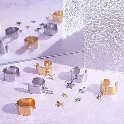 Unicraftale DIY Star Charm Cuff Ring Making Kit DIY-UN0003-68-1