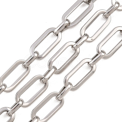 201 Stainless Steel Oval Link Chains CHS-F024-04P-1