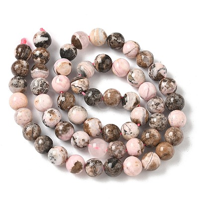 Natural Argentina Rhodonite Beads Strands G-G271-B02-6mm-1