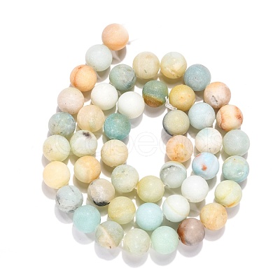 Natural Flower Amazonite Beads Strands G-G692-01F-8mm-1