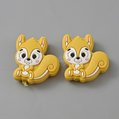Squirrel Food Grade Eco-Friendly Silicone Beads LS-SIL-WH0012-030H-1