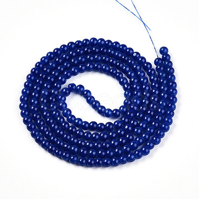 Baking Paint Imitation Jade Glass Round Bead Strands DGLA-Q021-4mm-33-1