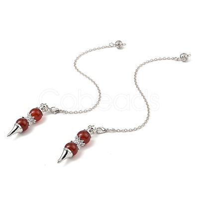 Natural Carnelian Pointed Dowsing Pendulums G-K338-29P-02-1