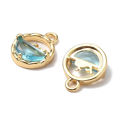 Brass Micro Pave Cubic Zirconia Charms KK-A259-27G-02-1