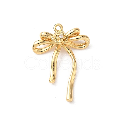 Brass Micro Pave Clear Cubic Zirconia Pendants KK-D504-23D-G-1