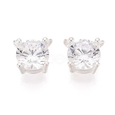 925 Sterling Silver Micro Pave Clear Cubic Zirconia Charms STER-N017-17B-S-1