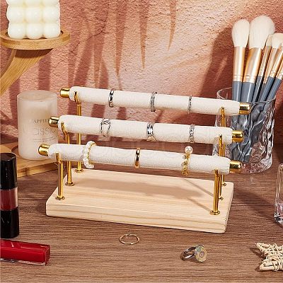 3-Tier Wood Detachable Ring Organizer Holder RDIS-WH0009-009-1