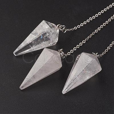Natural Quartz Crystal Hexagonal Pointed Dowsing Pendulums G-G956-D10-FF-1
