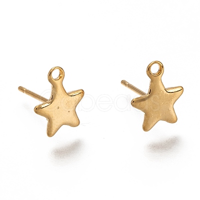 304 Stainless Steel Stud Earring Findings X-STAS-H130-19G-1