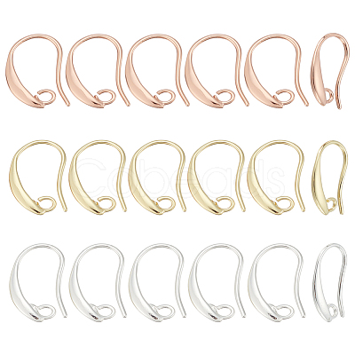18Pcs 3 Colors Brass Earring Hooks KK-LP0001-54-1