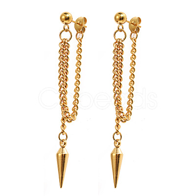 304 Stainless Steel Dangle Stud Earrings WGF9E4F-01-1