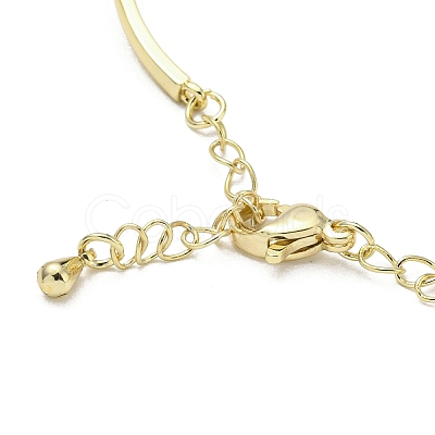 Infinity Heart Brass with Clear Cubic Zirconia Cuff Bangle with Safety Chains BJEW-L683-02G-1