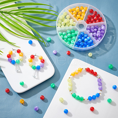 150Pcs 6 Colors Acrylic Beads MACR-PH0001-39-1