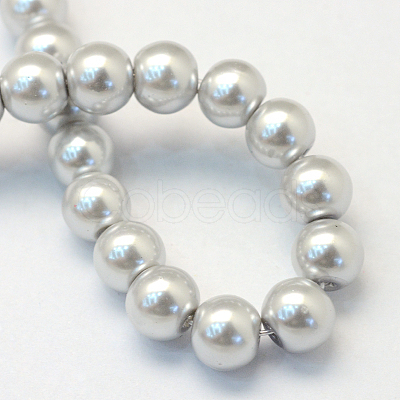 Baking Paint Pearlized Glass Pearl Round Bead Strands HY-Q003-4mm-62-1