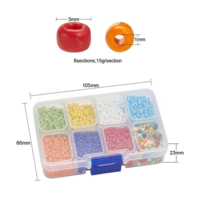 8 Colors Glass Seed Beads SEED-YW0001-58-1