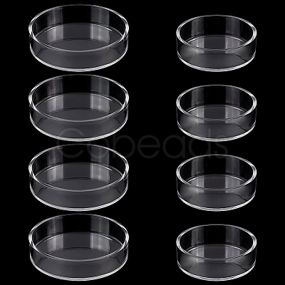 8Pcs 2 Style Transparent Acrylic Aquarium Shrimp Feeding Dishes AJEW-GO0001-01-1