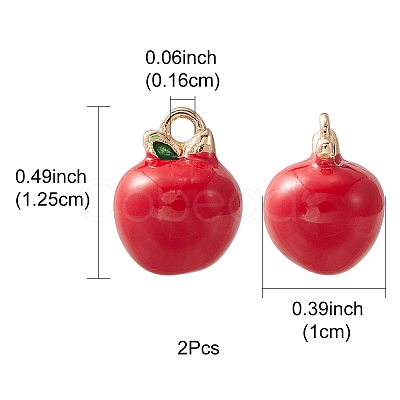 2pcs Brass Enamel Charms KK-YW0001-88-1
