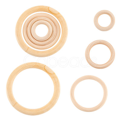 8Pcs 4 Styles Unfinished Wood Rings WOOD-GA0001-69-1