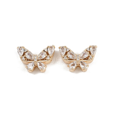 Brass Pave Cubic Zirconia Multi-Strand Butterfly Links KK-K407-30G-01-1