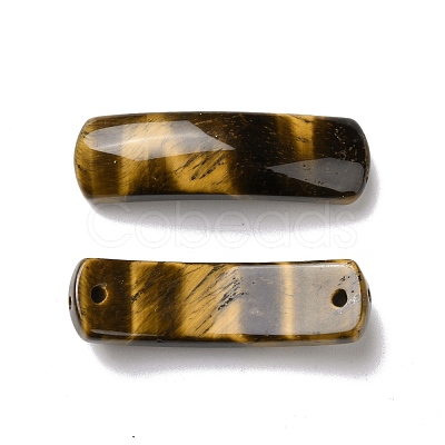 Natural Tiger Eye Connector Charms G-D460-02E-1