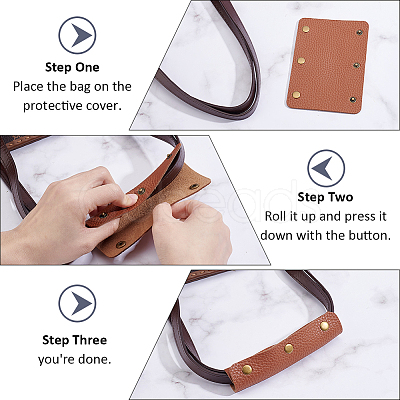 8Pcs 4 Colors Detachable PU Imitation Leather Bag Handle Wrap PURS-BBC0001-09-1