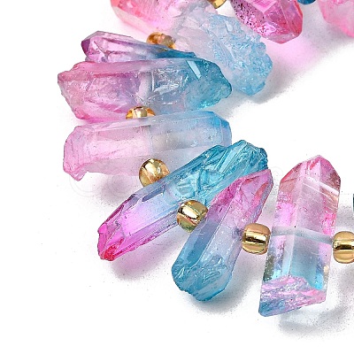 Electroplated Natural Quartz Crystal Beads Strands G-F800-D13-1