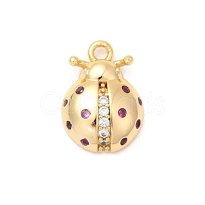 Brass Micro Pave Cubic Zirconia Charms KK-F916-15G-1