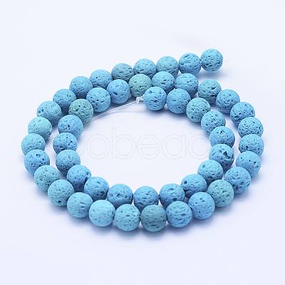 Natural Lava Rock Beads Strands G-F531-6mm-G04-1
