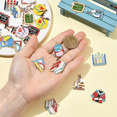 20Pcs 10 Styles Alloy Enamel Pendants ENAM-YW0009-32-1