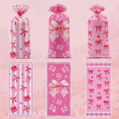 100Pcs OPP Cellophane Bowknot Printed Candy Gift Storage Bags ABAG-SP0001-54-1