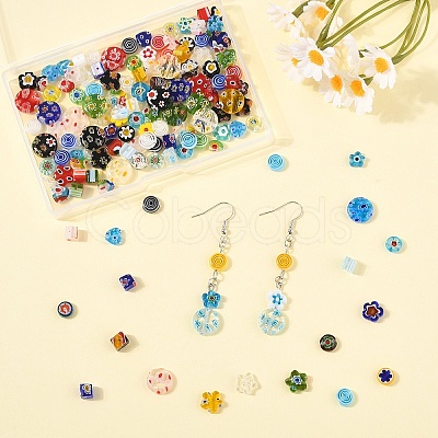 140Pcs 7 Styles Handmade Millefiori Glass Beads LK-YW0001-11-1