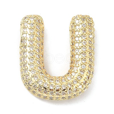Rack Plating Brass Micro Pave Cubic Zirconia Pendants KK-Q790-01U-G-1