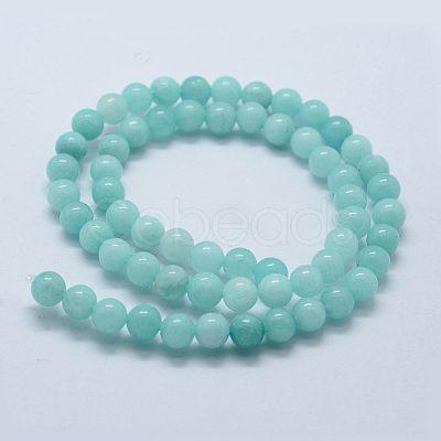 Natural & Dyed Jade Bead Strands G-P370-02-6mm-1