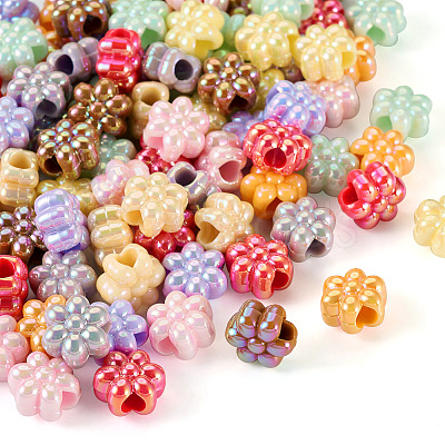 90Pcs 9 Colors Opaque Acrylic European Beads SACR-TA0001-30-1