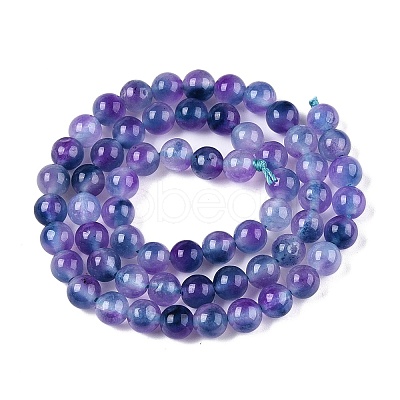 Dyed Natural White Jade Beads Strands X-G-T138-6mm-210-4-1