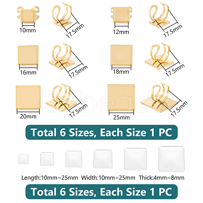 Unicraftale 201 Stainless Steel Cuff Pad Ring Settings DIY-UN0055-89-1