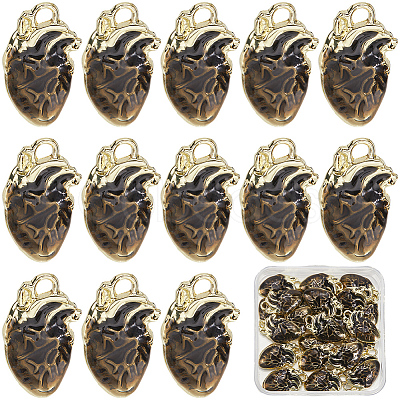 30Pcs Rack Plating Alloy Enamel Pendants FIND-SC0015-12A-1