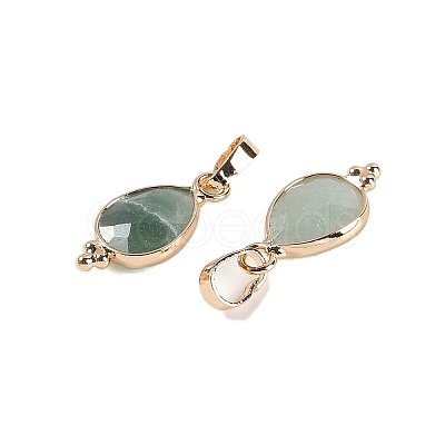 Natural Green Aventurine Faceted Pendans X-KK-L218-004G-06-1