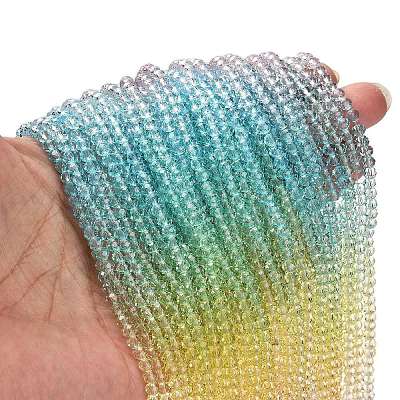 Transparent Painted Glass Beads Strands LS-DGLA-A034-T3mm-A15-1