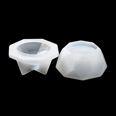 Faceted Octagon DIY Silicone Candle Cup Molds DIY-P078-07-1