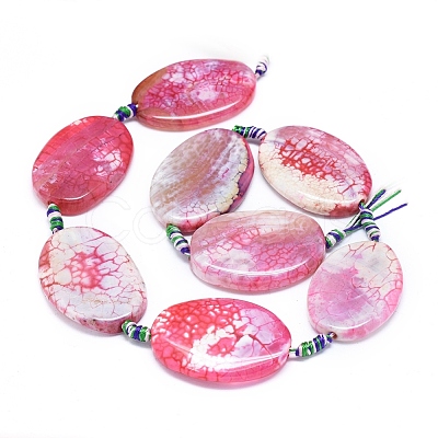 Natural Fire Crackle Agate Beads Strands G-L544-023-1