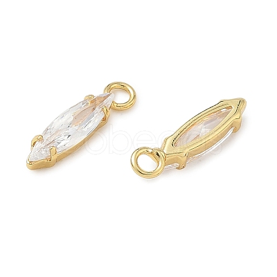 Brass Pave Clear Cubic Zirconia Charms CU-CBAD360-09G-01-1