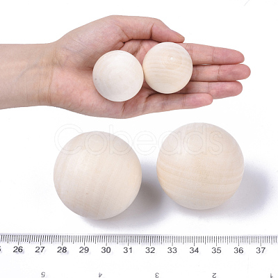 Unfinished Wood Beads X-WOOD-T014-40mm-1